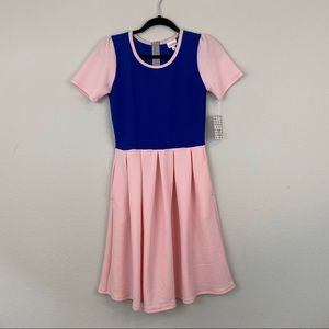 NWT LulaRoe | Blue Pink Amelia Dress | Small